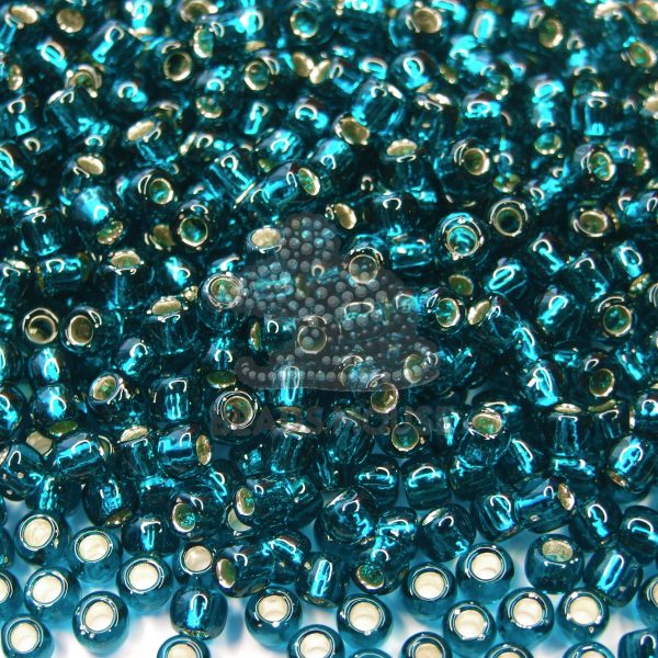 TOHO Seed Beads 27BD Silver Lined Teal 6/0 beads mouse