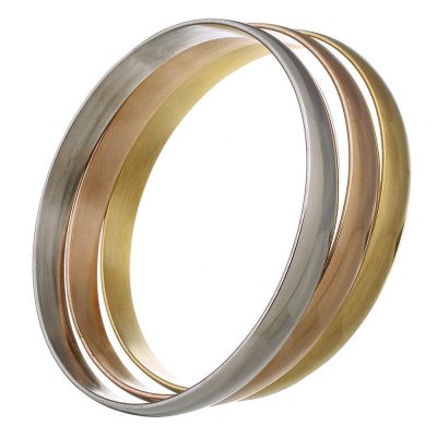 Stainless Steel Modern Women Bangle Set 3pcs Bracelet Gold, Rose Gold, Silver