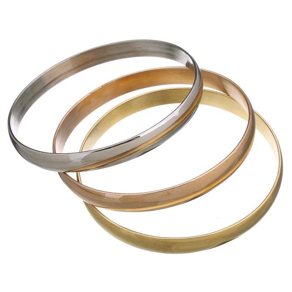 Stainless Steel Modern Women Bangle Set 3pcs Bracelet Gold, Rose Gold, Silver - Image 2