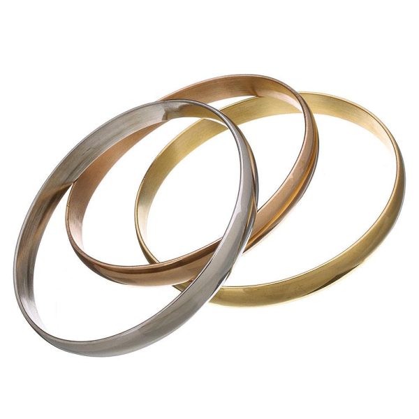 Stainless Steel Modern Women Bangle Set 3pcs Bracelet Gold, Rose Gold, Silver - Image 5