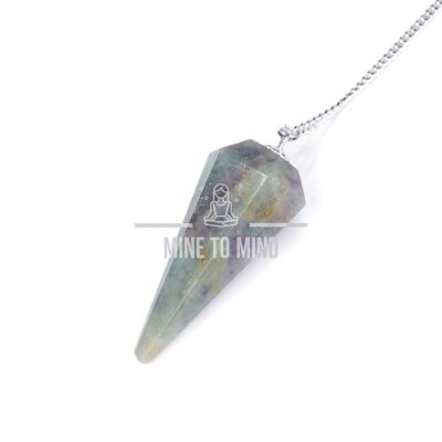 Multi Fluorite Pendulum Gemstone for Dowsing Scrying Divination beads mouse mine to mind