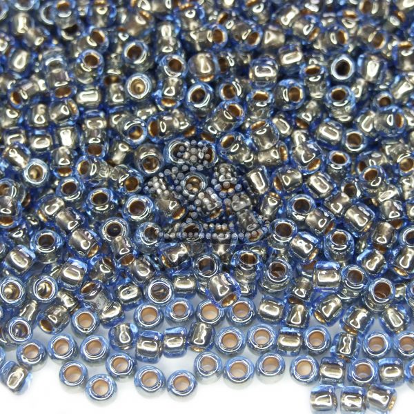 Toho Seed Beads 992 Gold Lined Light Montana Blue 6/0 beads mouse