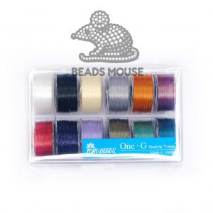 TOHO One-G Beading Thread TOHO One-G thread kit 12 colors in box 50-yards each bobbin beads mouse