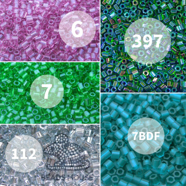 TOHO Hexagon beads Transparent 5 beadsmouse.co.uk