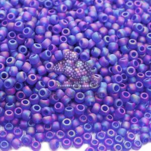 TOHO Seed Beads 87F Transparent Rainbow Frosted Dark Sapphire beads mouse