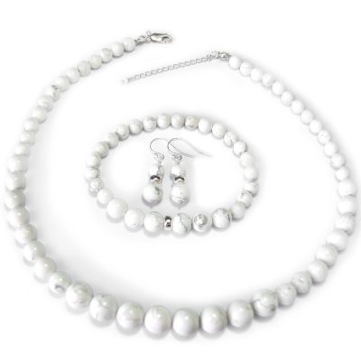 White Howlite Gemstone Set beads mouse