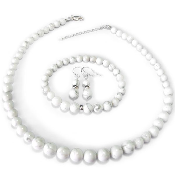 White Howlite Gemstone Set beads mouse