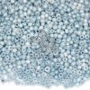 TOHO Beads 1205 Marbled Opaque White Blue 8/0 beads mouse