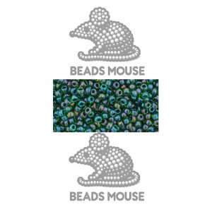 TOHO Seed Beads 249 Inside Color Peridot Emerald Lined beads mouse