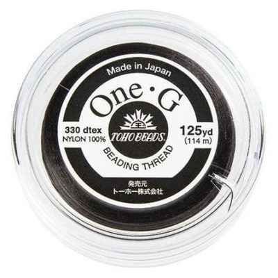 Toho One-G 0.2mm 125yd Beading Thread Black beads mouse