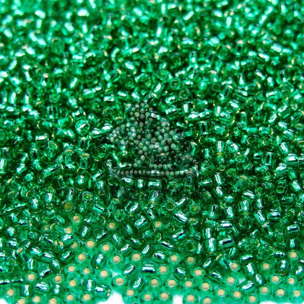 TOHO Seed Beads 24B Silver Lined Dark Peridot beads mouse