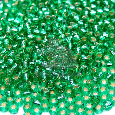 TOHO Seed Beads 24B Silver Lined Dark Peridot beads mouse