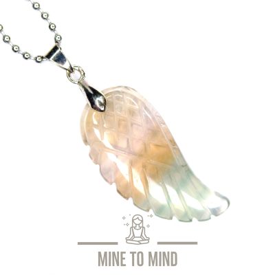 Angel Wing Necklace Multi Fluorite Light beads mouse mine to mind