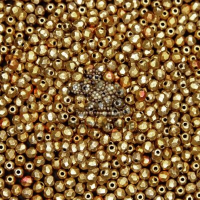 Fire Polished Beads 3mm Matte Metallic Gold Iris beads mouse