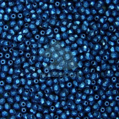Fire Polished Beads 3mm Metallic Suede Blue beads mouse
