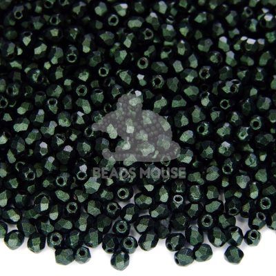 Fire Polished Beads 3mm Metallic Suede Dark Forest beads mouse