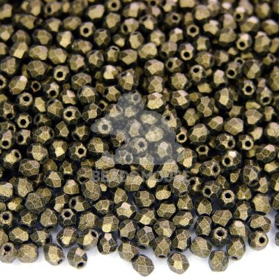 Fire Polished Beads 3mm Metallic Suede Gold beads mouse
