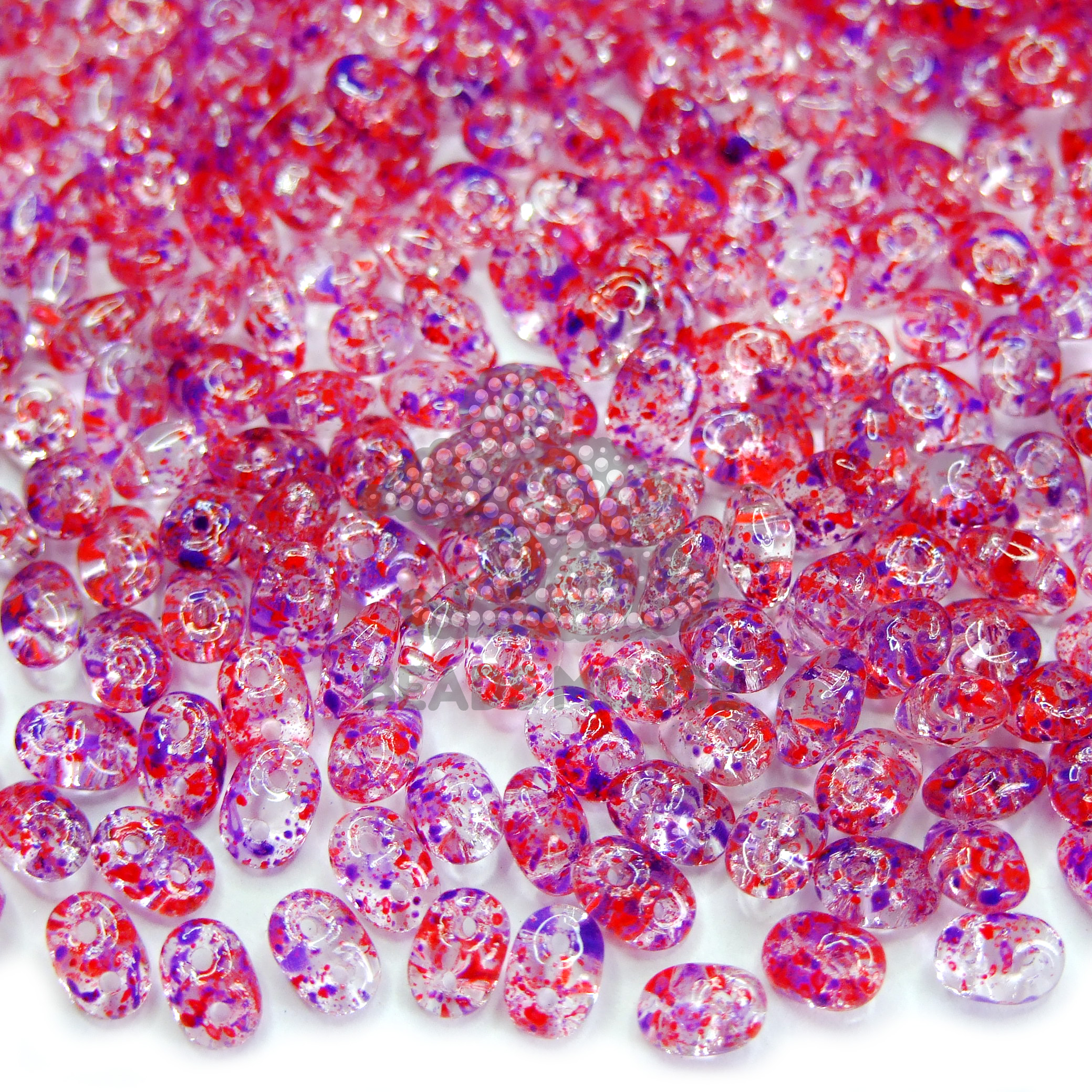 MATUBO™ Beads SuperDuo Confetti Splash Violet Red 24407CR beads mouse