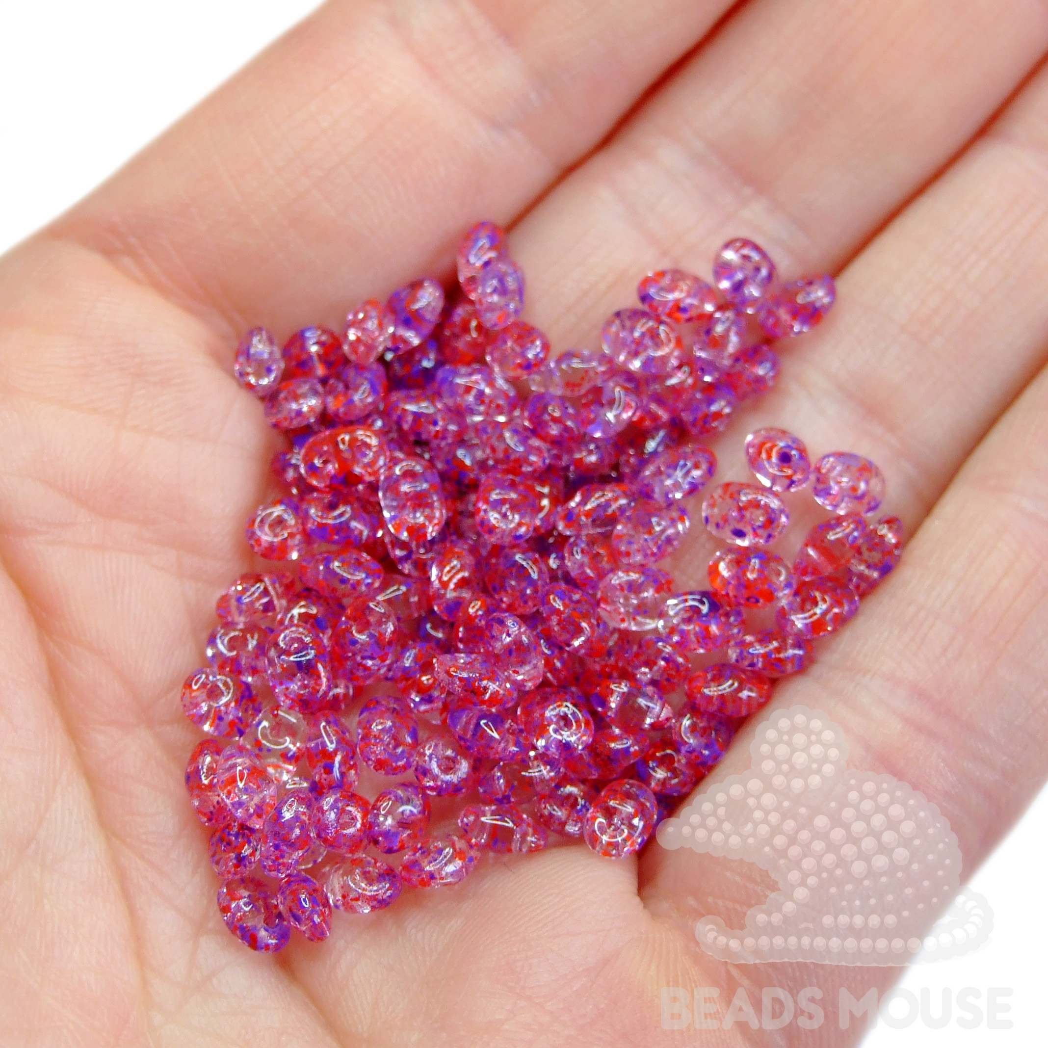 MATUBO™ Beads SuperDuo Confetti Splash Violet Red 24407CR beads mouse