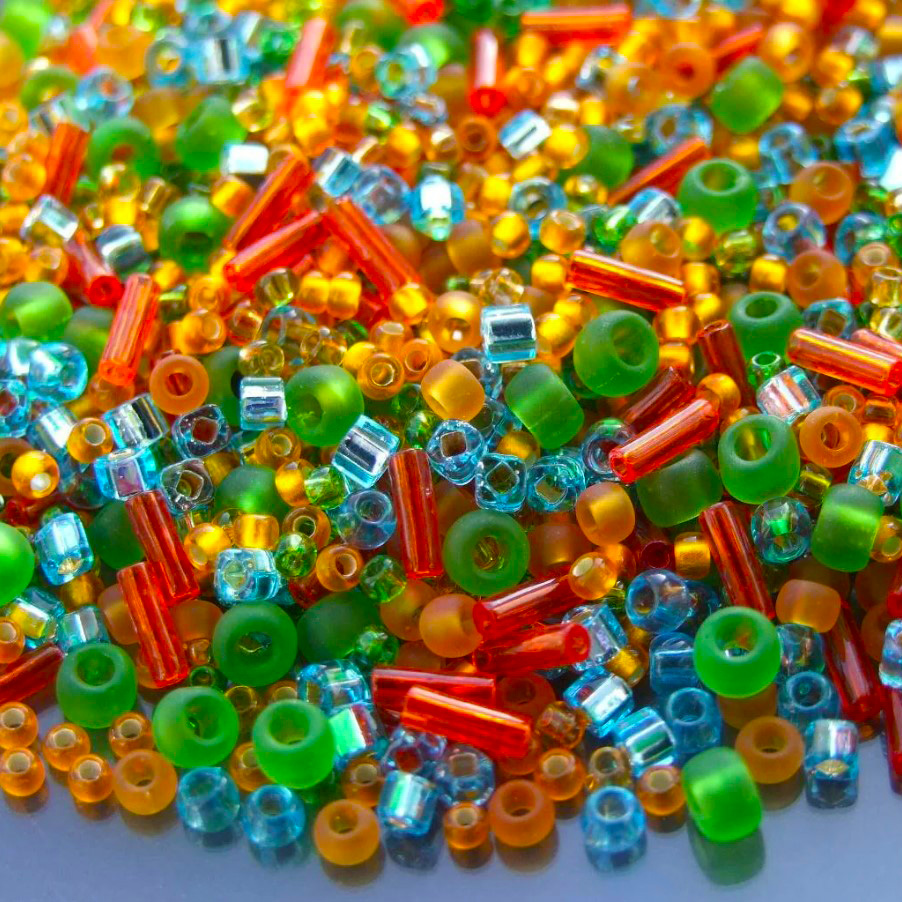 20g TOHO Mix 3228 Haiku Orange Green Blue beads mouse