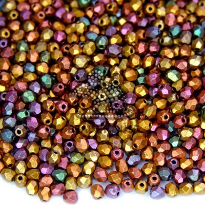 Fire Polished Beads 3mm Matte Metallic Bronze Iris beads mouse
