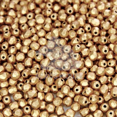 Fire Polished Beads 3mm Matte Metallic Flax Gold beads mouse