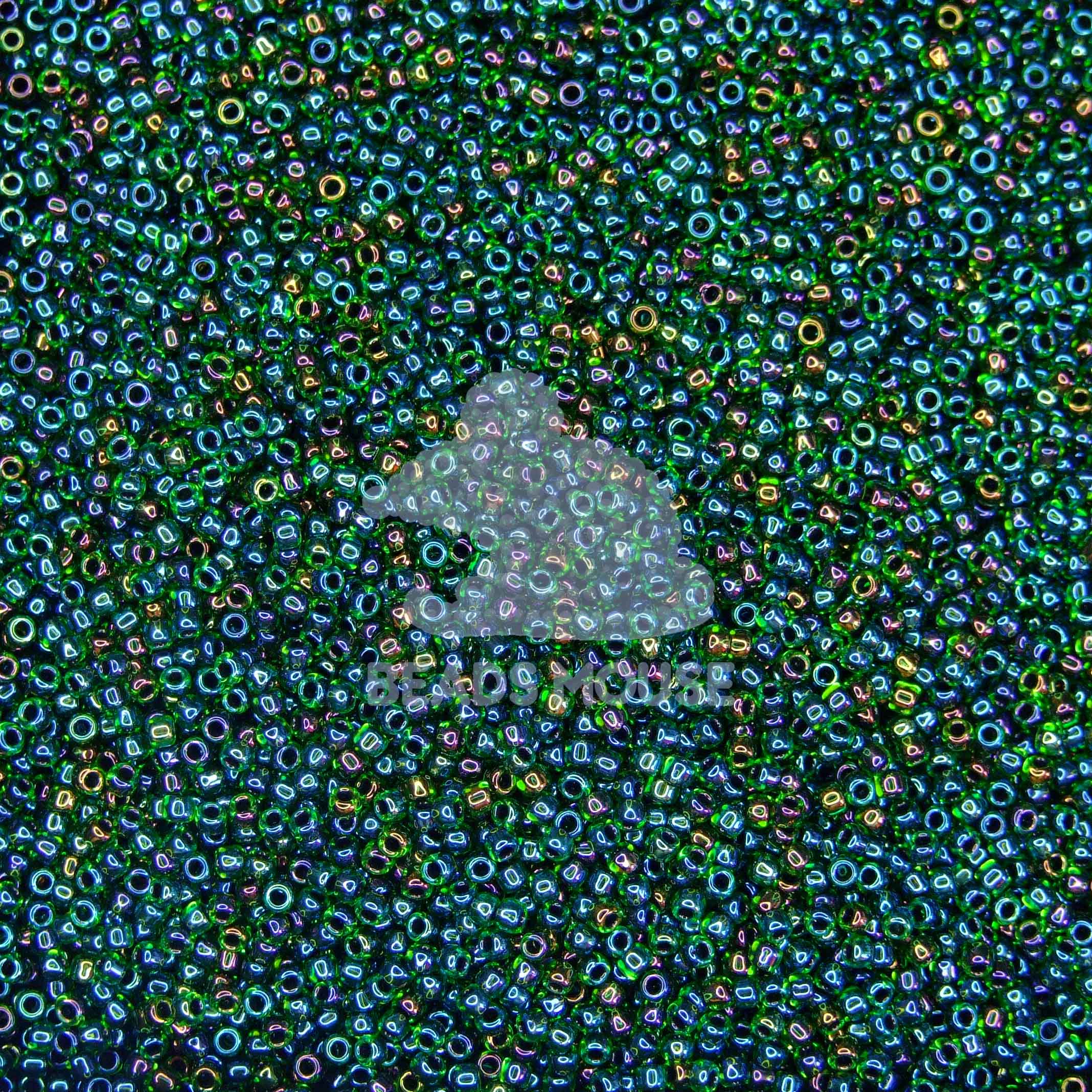 TOHO Seed Beads 397 Inside Color AB Green Purple Lined beadsmouse.co.uk