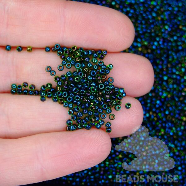TOHO Seed Beads 397 Inside Color AB Green Purple Lined beadsmouse.co.uk