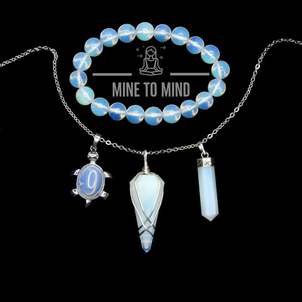Opalite Manmade Pendulum Necklace Point Pendant Turtle Pendant mine to mind beadsmouse.co.uk