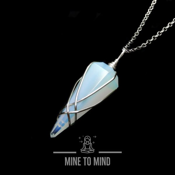 Opalite Manmade Pendulum Necklace Dowsing Divination Wicca - Image 2