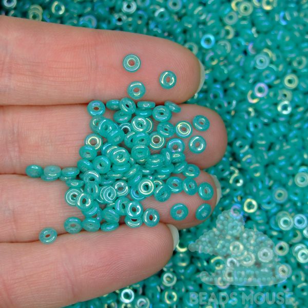 5g O Beads O-Ring 3.8x1mm Luster IRIS Alabaster Malachite Green beadsmouse.co.uk
