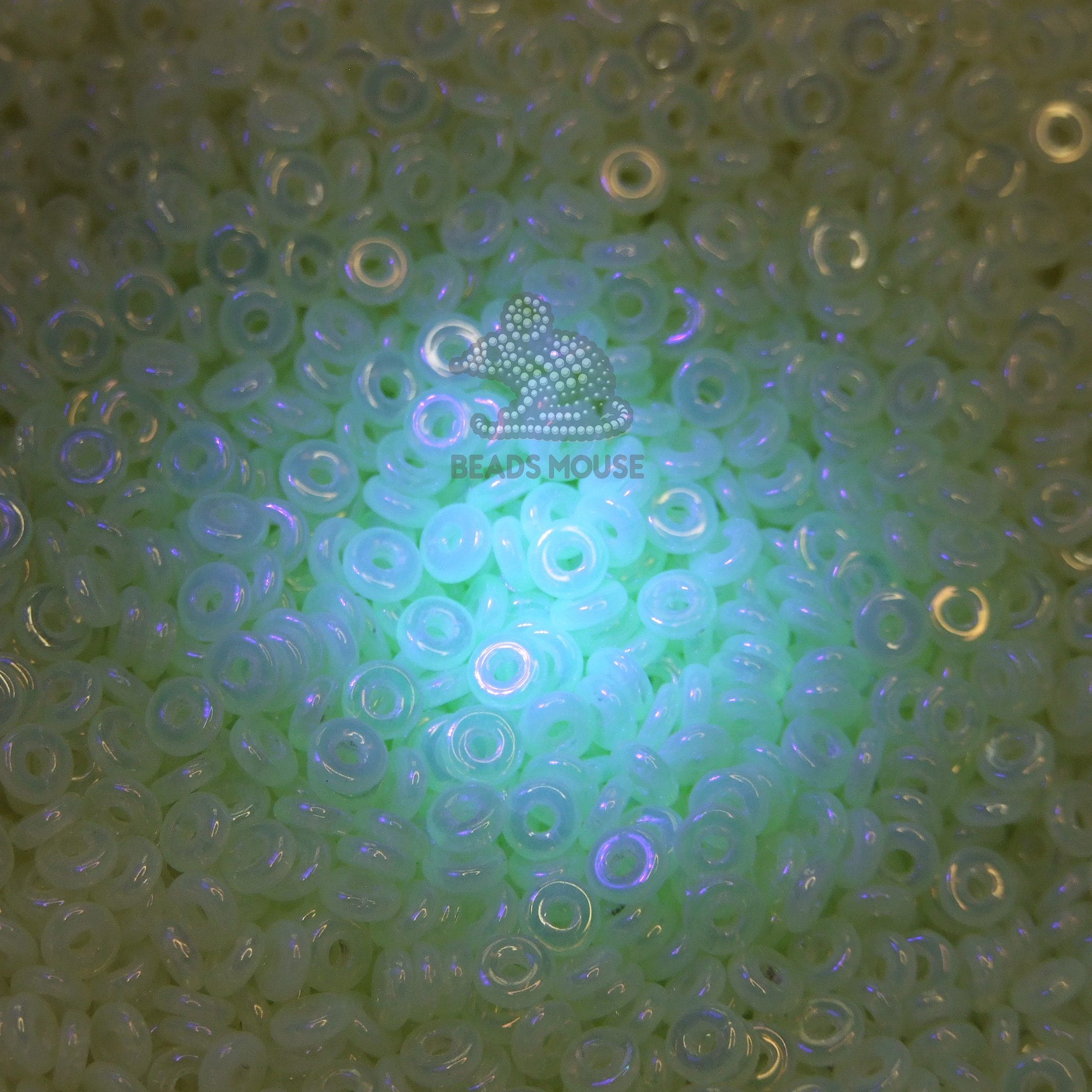 5g O Beads O-Ring 3.8x1mm Luster IRIS Milky Jonquil beadsmouse.co.uk