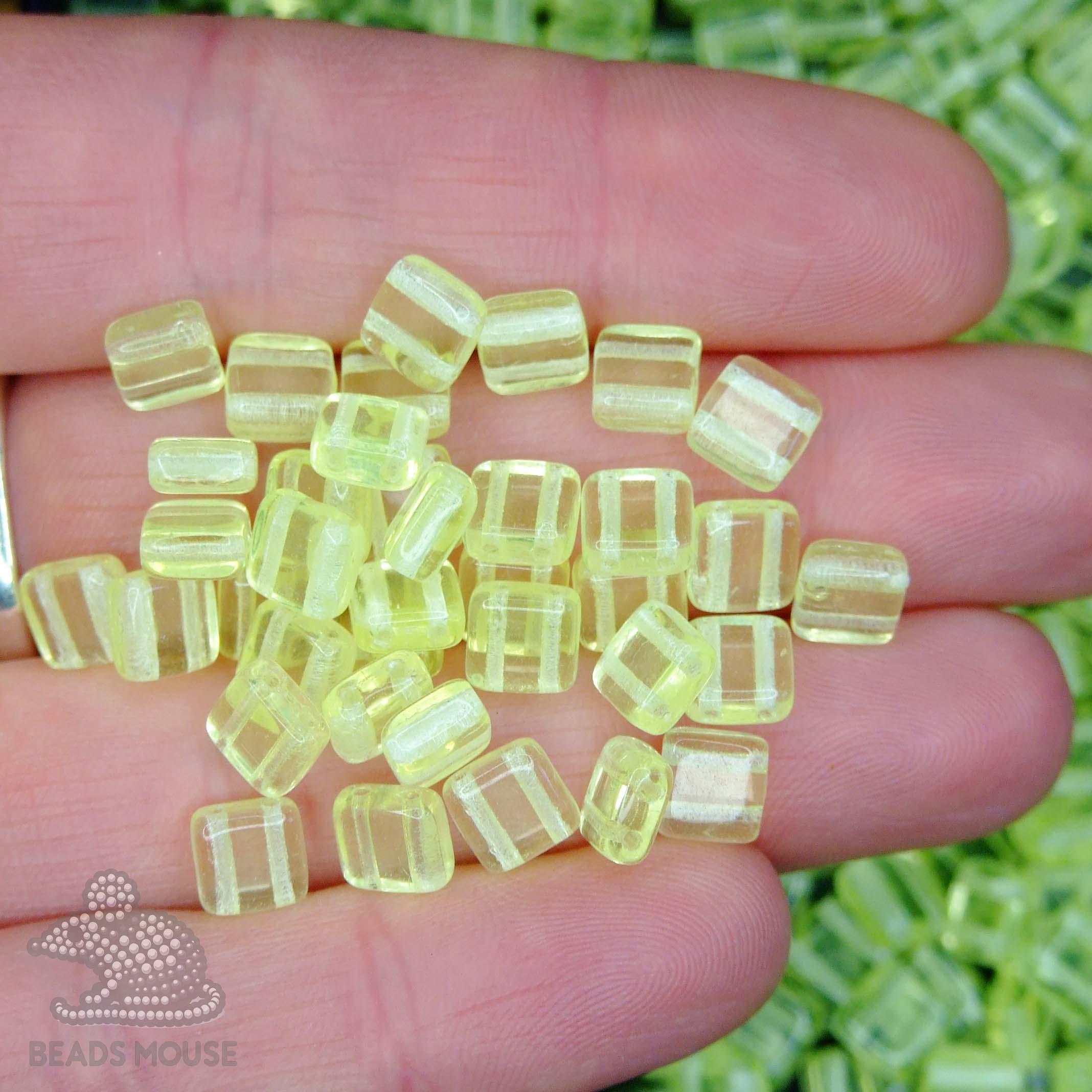 CzechMates Tile Beads 80130 Jonquil beadsmouse.co.uk