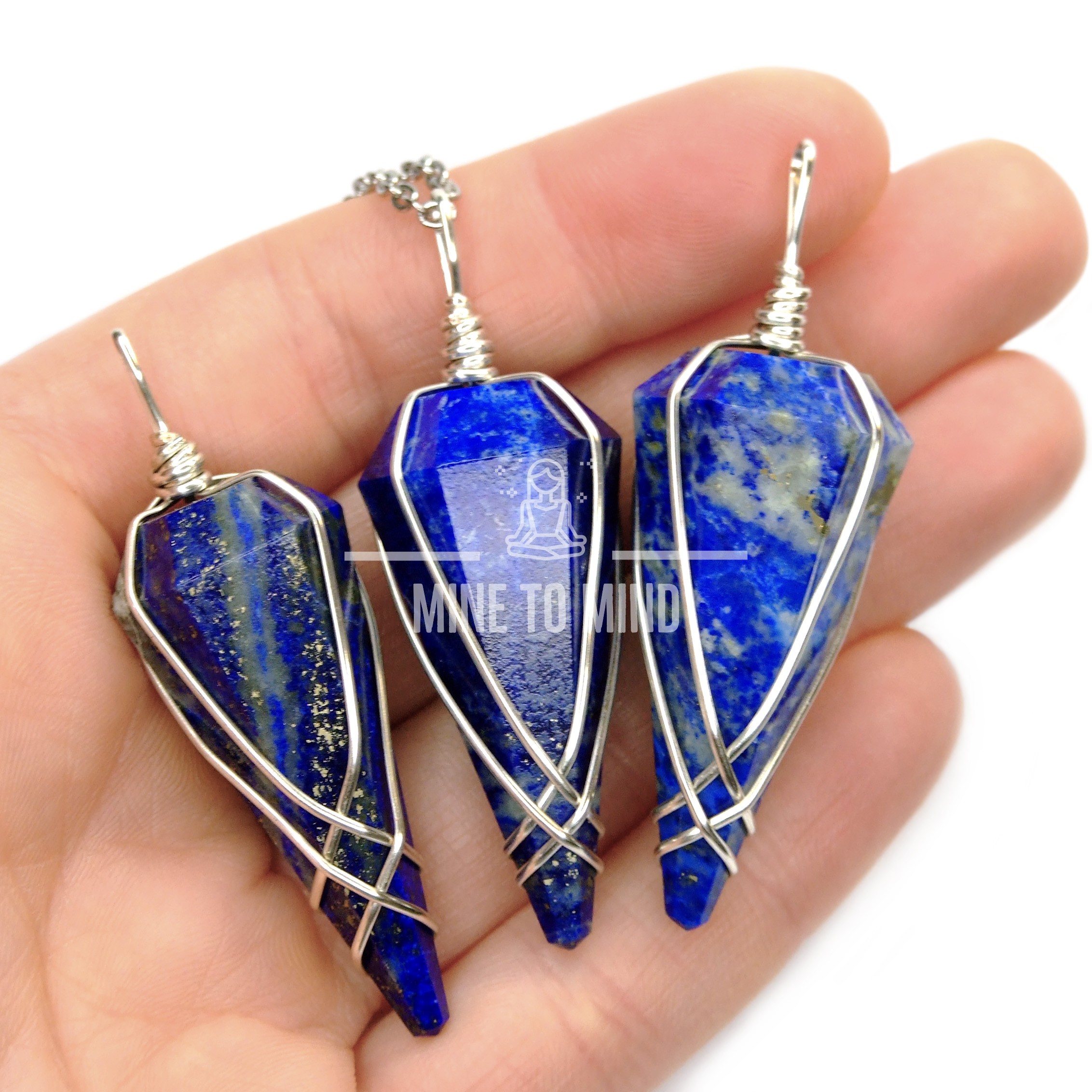 Lapis Lazuli Pendulum Necklace minetomind.com beadsmouse.co.uk