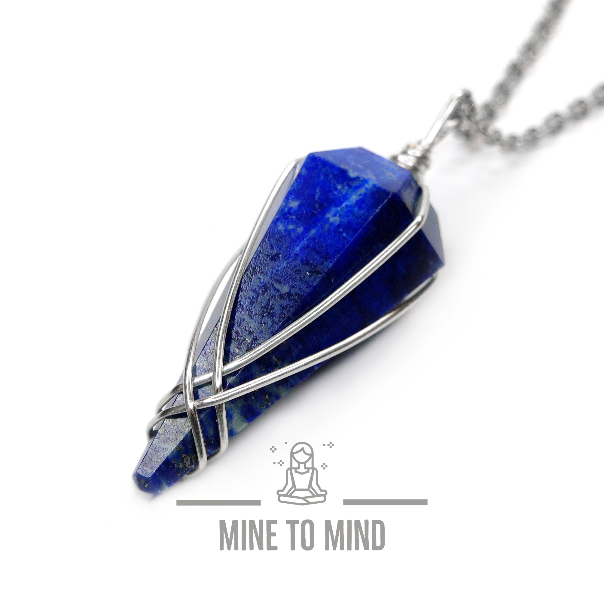 Lapis Lazuli Pendulum Necklace minetomind.com beadsmouse.co.uk