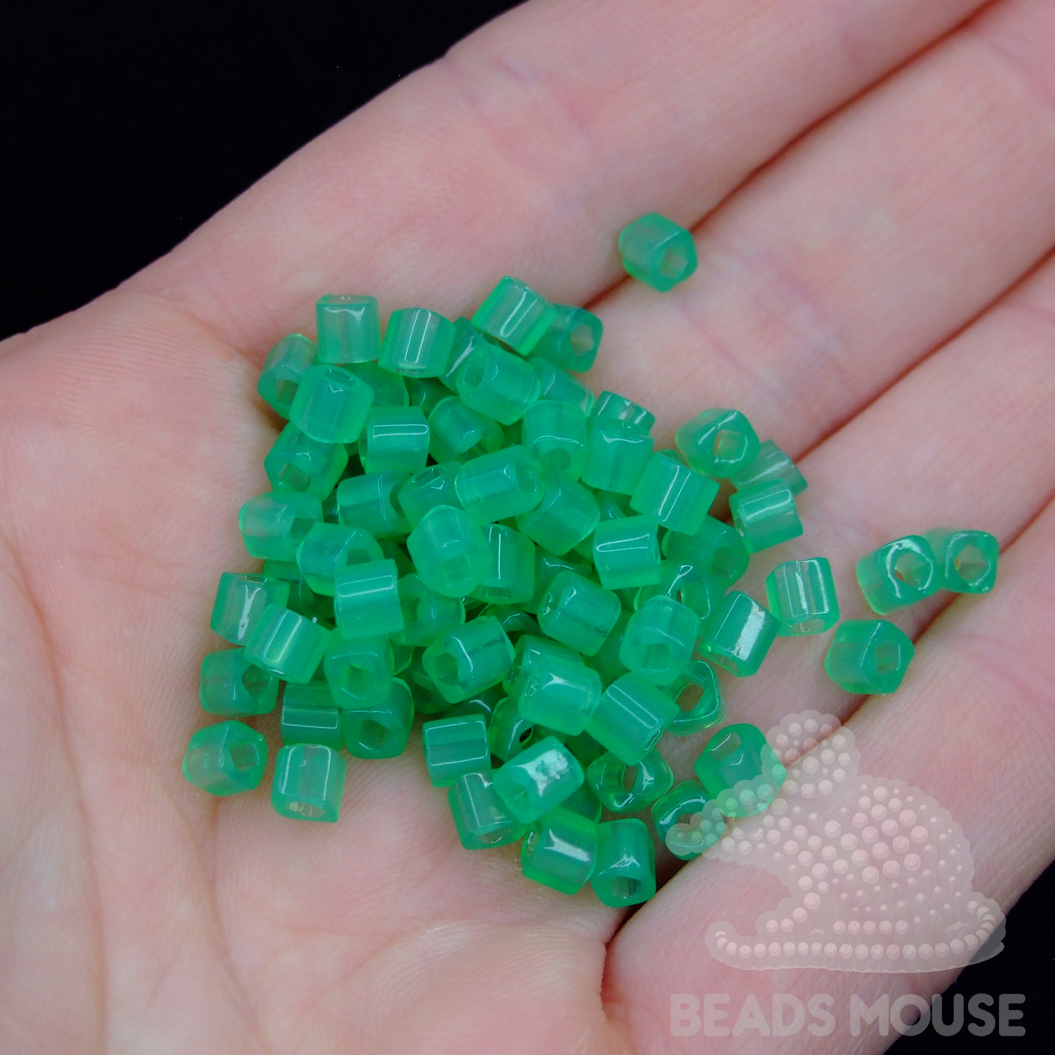 TOHO Cube Beads 156 Ceylon Jade 4mm beadsmouse.co.uk