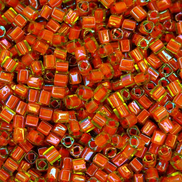 TOHO Cube Beads 303 Inside Color Jonquil Hyacinth Lined 4mm beadsmouse.co.uk
