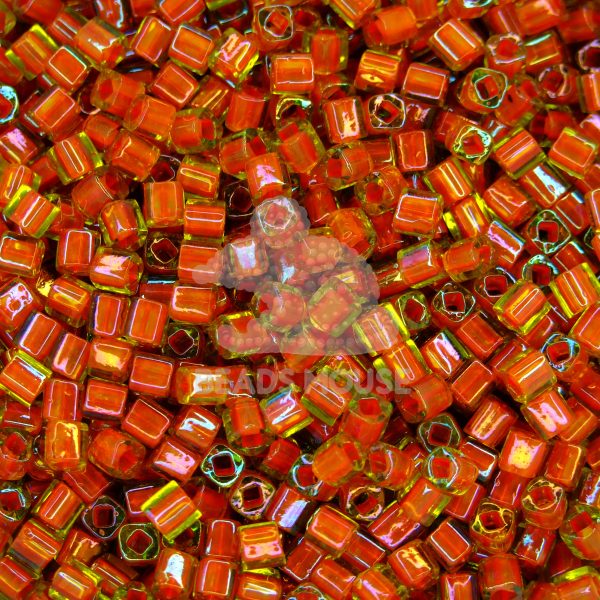 TOHO Cube Beads 303 Inside Color Jonquil Hyacinth Lined 4mm beadsmouse.co.uk