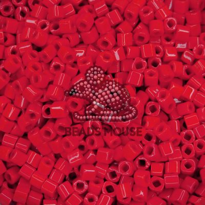 TOHO Cube Beads 45 Opaque Pepper Red 4mm beadsmouse.co.uk