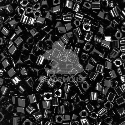 TOHO Cube Beads 49 Opaque Jet 4mm beadsmouse.co.uk
