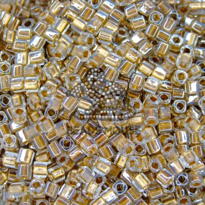TOHO Cube Beads 989 Golden Lined Crystal 4mm beadsmouse.co.uk