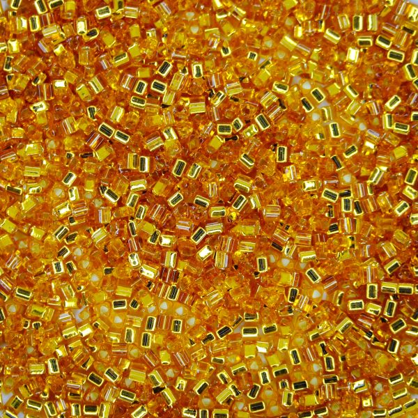 TOHO Triangle Beads 22C Silver Lined Topaz beadsmouse.co.uk