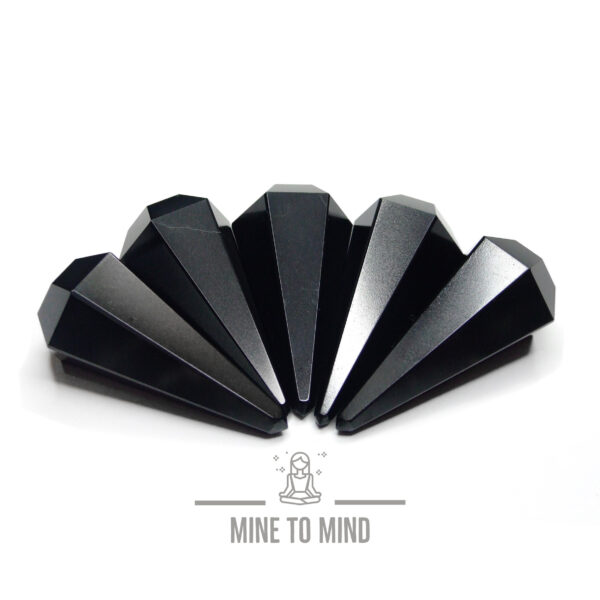BLACK Onyx Gemstone Pendulm Necklace mine to mind beadsmouse.co.uk