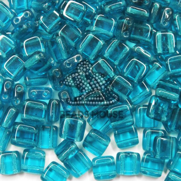 CzechMates Tile Beads 60150 Teal beadsmouse.co.uk
