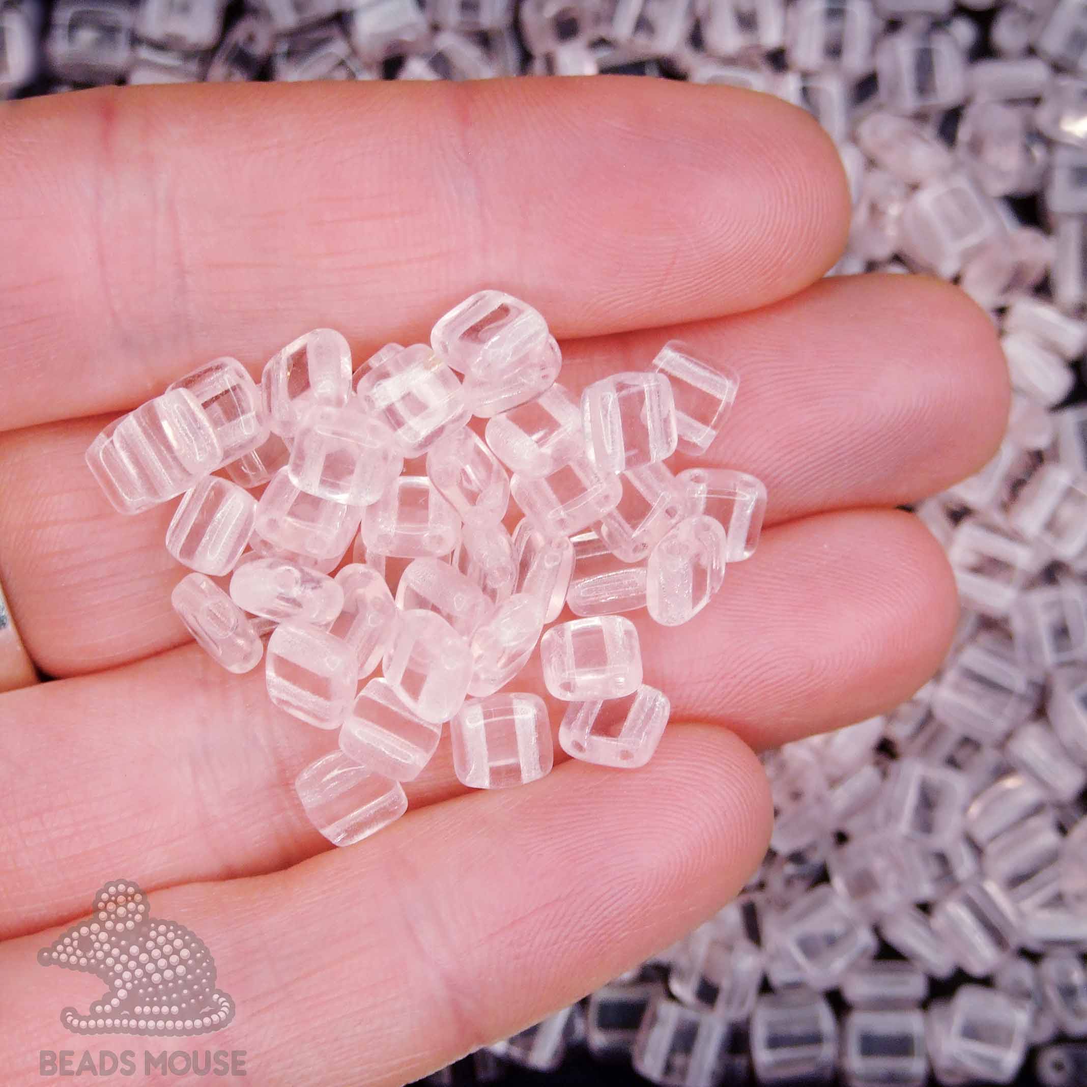 CzechMates Tile Beads 70100 Rosaline beadsmouse.co.uk