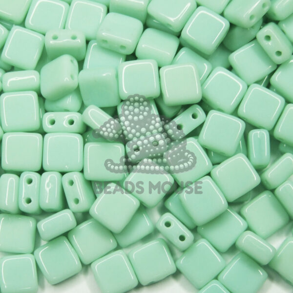 CzechMates Tile Beads Pale Jade test beadsmouse.co.uk