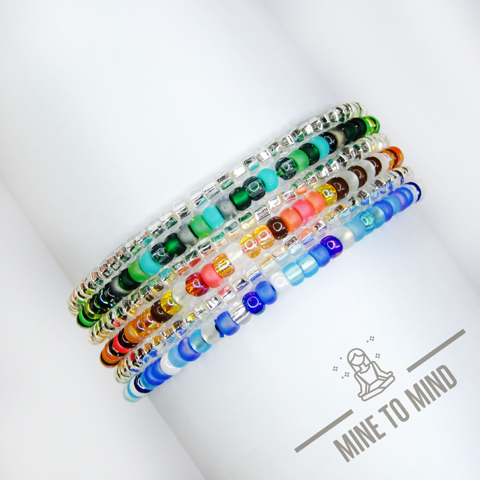 MIYUKI Seed Beads MIX Elastic Seed Bead Bracelets beadsmouse.co.uk minetomind