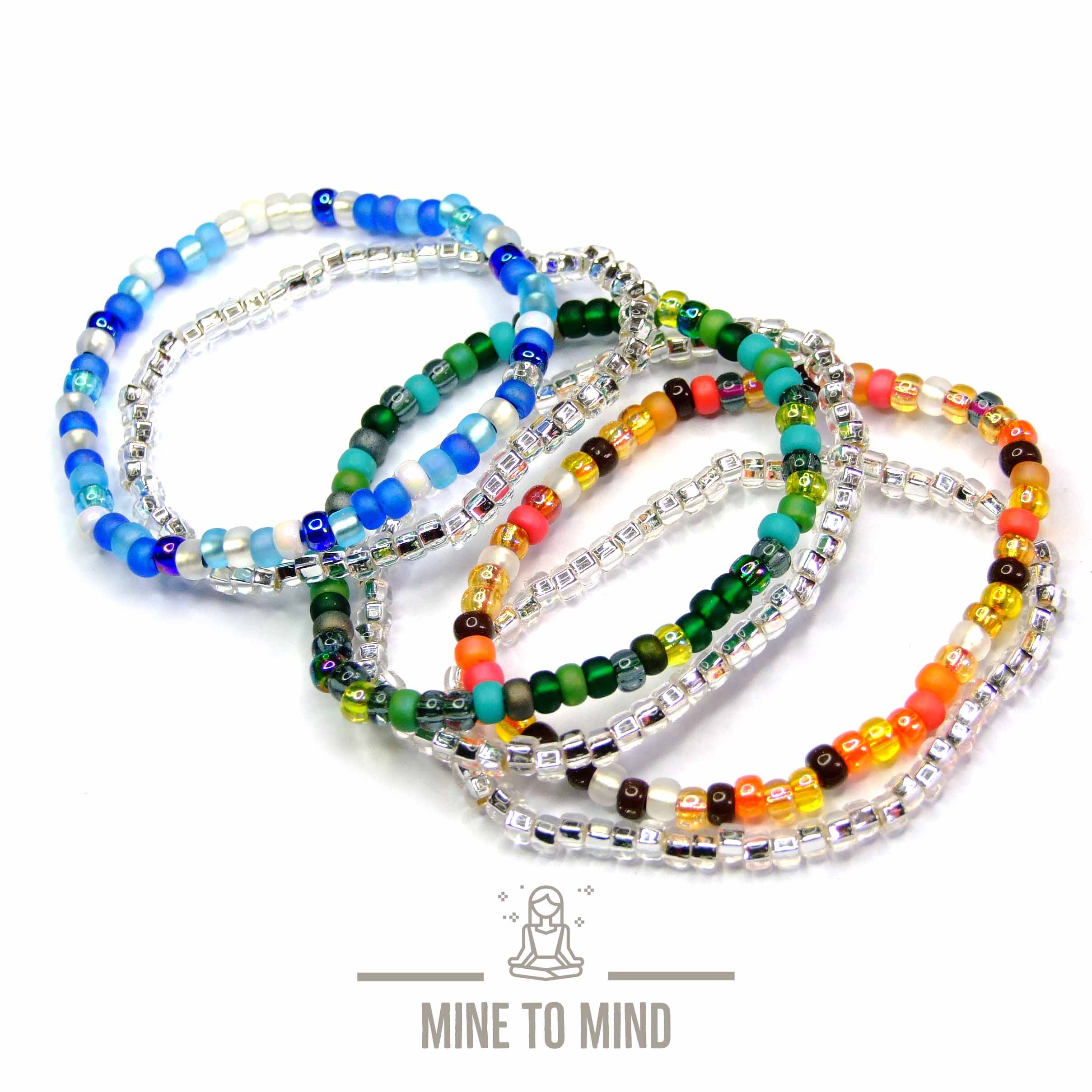 MIYUKI Seed Beads MIX Elastic Seed Bead Bracelets beadsmouse.co.uk minetomind