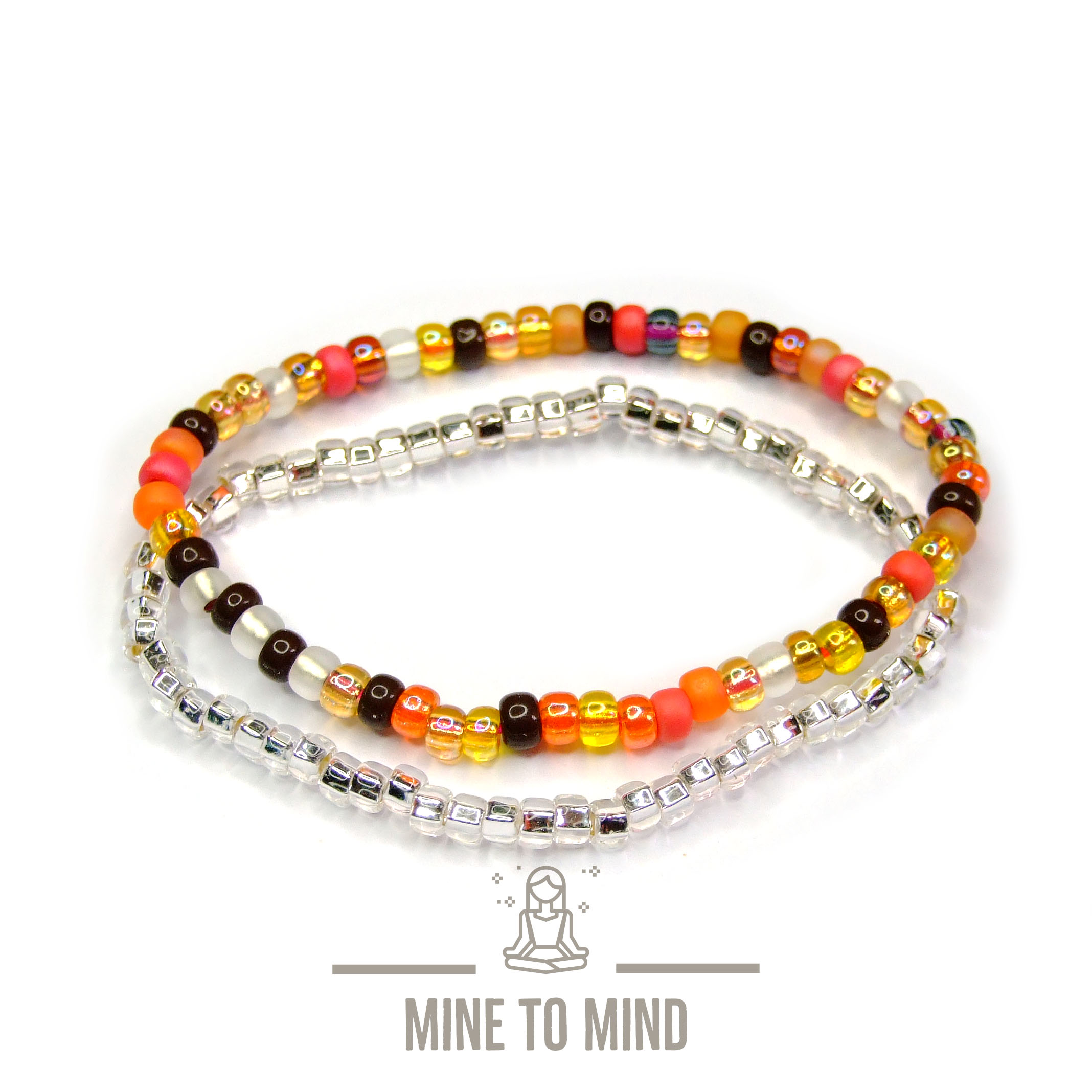 MIYUKI Seed Beads Sunset MIX Elastic Seed Bead Bracelets beadsmouse.co.uk minetomind
