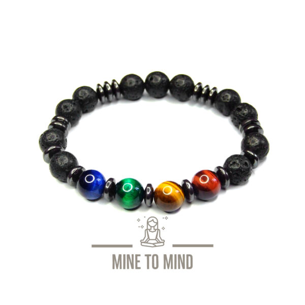 Rasta Tiger Eye Lava Bracelet Gemstone Jewellery minetomind beadsmouse.co.uk